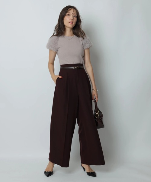 Apuweiser-riche（アプワイザーリッシェ）の「ベルト付ハイウエストワイドパンツ（その他パンツ・レディース・ブラウン系その他3・2/1/0）」の3枚目の写真