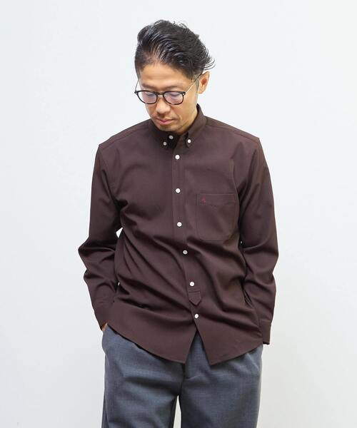 MEN'S MELROSE（メンズメルローズ）の「ドビーオックス スタンダードボタンダウンカラーシャツ（シャツ/ブラウス・メンズ・ブラウン/ネイビー/ホワイト・2/3/4）」の14枚目の写真