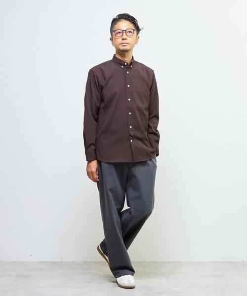 MEN'S MELROSE（メンズメルローズ）の「ドビーオックス スタンダードボタンダウンカラーシャツ（シャツ/ブラウス・メンズ・ブラウン/ネイビー/ホワイト・2/3/4）」の5枚目の写真