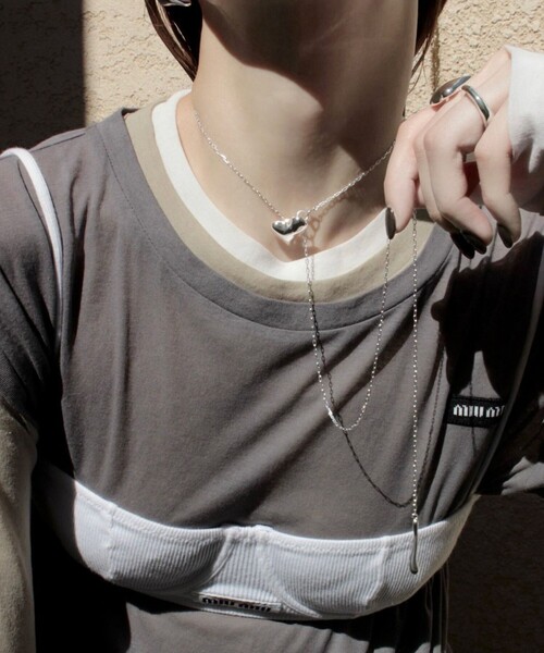 Soierie（ソワリー）の「＜Soierie＞Distort heart ネックレス（ネックレス・レディース・シルバー・FREE）」の3枚目の写真