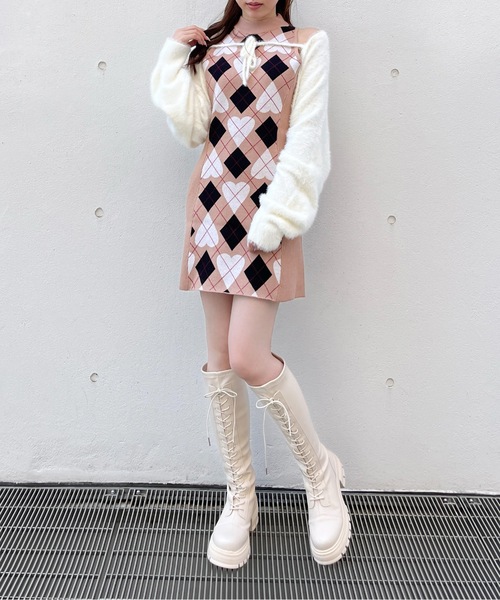 ハートアーガイルニットアンサンブル（ワンピース）｜one way