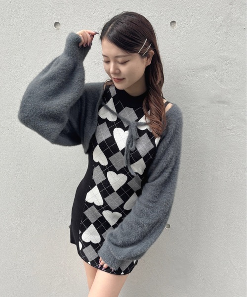 PEARLY GATES アーガイルニットワンピース ワンピース アーガイル柄