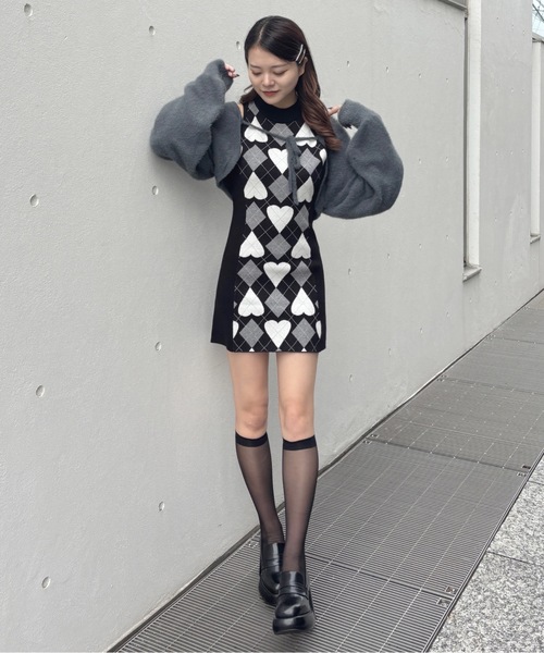 ハートアーガイルニットアンサンブル（ワンピース）｜one way