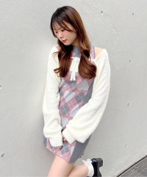 ハートアーガイルニットアンサンブル（ワンピース）｜one way