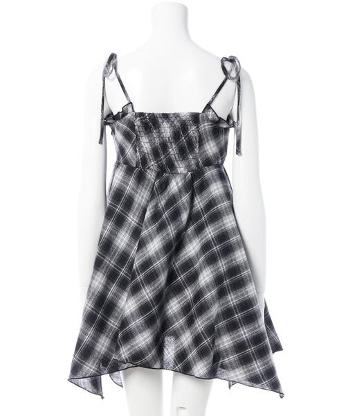 セール】【WEB限定】チェック柄イレヘムチュニックワンピース