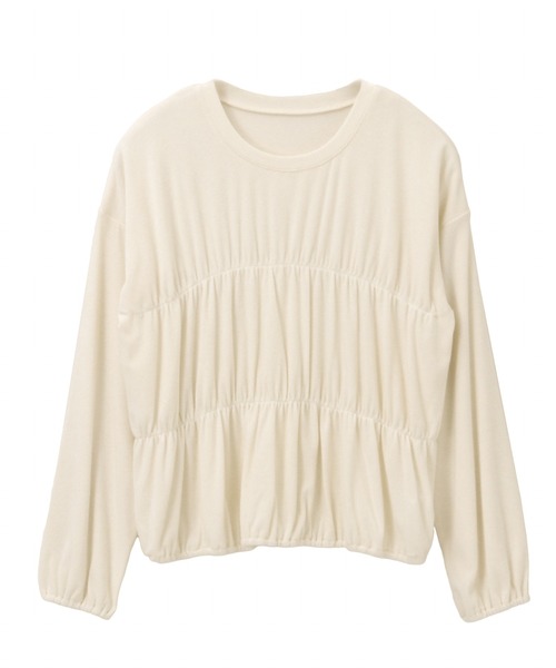 itto...（イット）の「シャーリングトップス（Tシャツ/カットソー・レディース・チャコール/グレイッシュベージュ/アイボリー・M）」の12枚目の写真