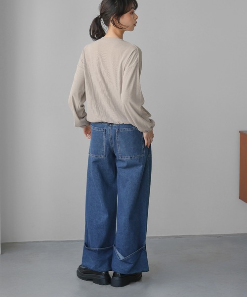 itto...（イット）の「シャーリングトップス（Tシャツ/カットソー・レディース・チャコール/グレイッシュベージュ/アイボリー・M）」の20枚目の写真