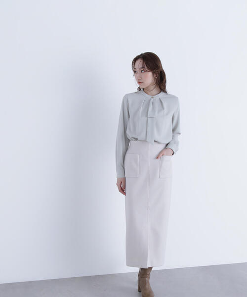 NATURAL BEAUTY BASIC(ナチュラルビューティーベーシック)の「◇圧縮ジャージーシリーズ ナロースカート(スカート・レディース・チャコールグレー/ベージュ/オフホワイト・SMALL/MEDIUM/P/S)」の15枚目の写真