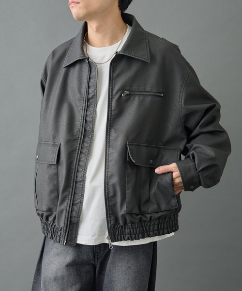 COLONY 2139（コロニートゥーワンスリーナイン）の「フェードレザーライクG-1ジャケット（ブルゾン・メンズ・ブラック・MEDIUM/LARGE）」の2枚目の写真