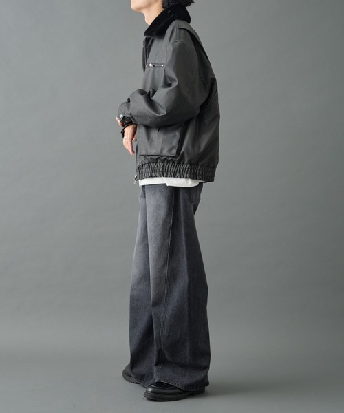 COLONY 2139（コロニートゥーワンスリーナイン）の「フェードレザーライクG-1ジャケット（ブルゾン・メンズ・ブラック・MEDIUM/LARGE）」の7枚目の写真