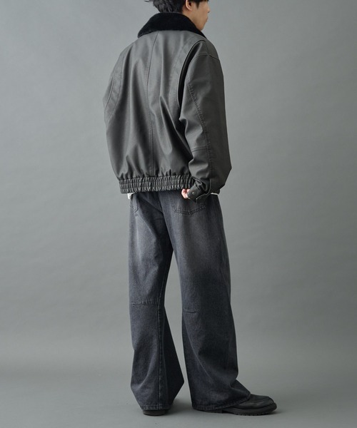 COLONY 2139（コロニートゥーワンスリーナイン）の「フェードレザーライクG-1ジャケット（ブルゾン・メンズ・ブラック・MEDIUM/LARGE）」の8枚目の写真