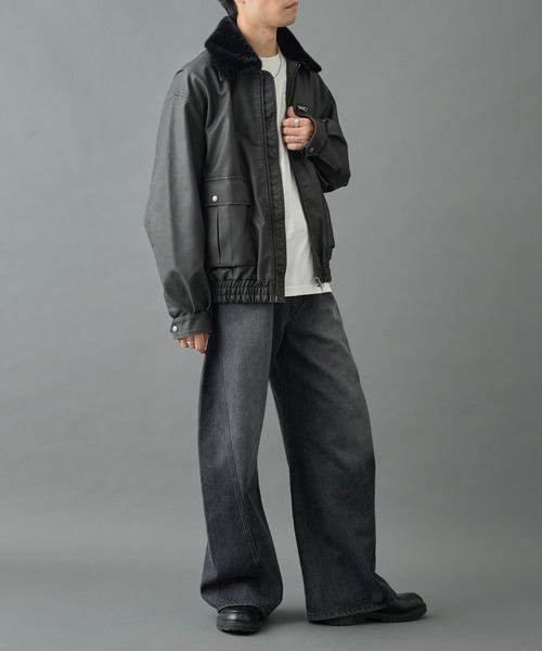 COLONY 2139（コロニートゥーワンスリーナイン）の「フェードレザーライクG-1ジャケット（ブルゾン・メンズ・ブラック・MEDIUM/LARGE）」の9枚目の写真