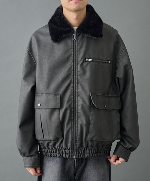 COLONY 2139（コロニートゥーワンスリーナイン）の「フェードレザーライクG-1ジャケット（ブルゾン・メンズ・ブラック・MEDIUM/LARGE）」の10枚目の写真