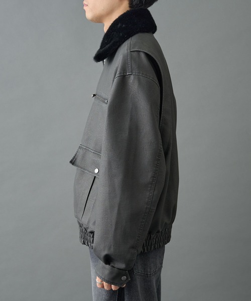 COLONY 2139（コロニートゥーワンスリーナイン）の「フェードレザーライクG-1ジャケット（ブルゾン・メンズ・ブラック・MEDIUM/LARGE）」の11枚目の写真