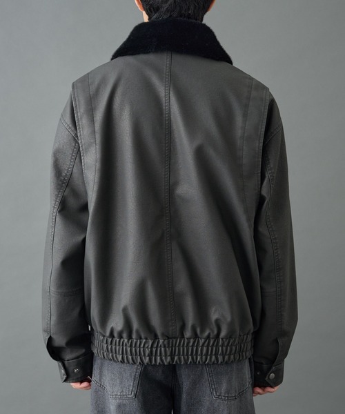 COLONY 2139（コロニートゥーワンスリーナイン）の「フェードレザーライクG-1ジャケット（ブルゾン・メンズ・ブラック・MEDIUM/LARGE）」の12枚目の写真