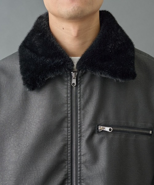 COLONY 2139（コロニートゥーワンスリーナイン）の「フェードレザーライクG-1ジャケット（ブルゾン・メンズ・ブラック・MEDIUM/LARGE）」の13枚目の写真