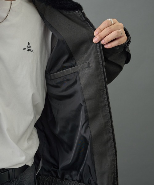 COLONY 2139（コロニートゥーワンスリーナイン）の「フェードレザーライクG-1ジャケット（ブルゾン・メンズ・ブラック・MEDIUM/LARGE）」の20枚目の写真