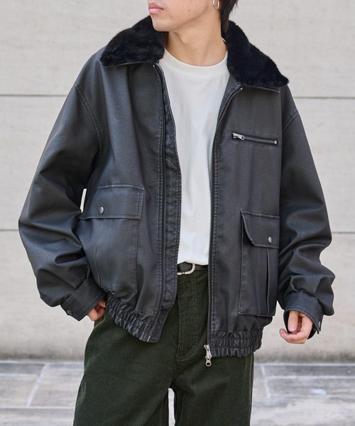 セール】フェードレザーライクG-1ジャケット（ブルゾン）｜COLONY 2139