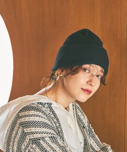 studio CLIP(スタディオクリップ)の「ループヤーンリブワッチ(ニットキャップ/ビーニー・レディース・ブラック/ナチュラル/グリーン/オレンジ・FREE)」の6枚目の写真