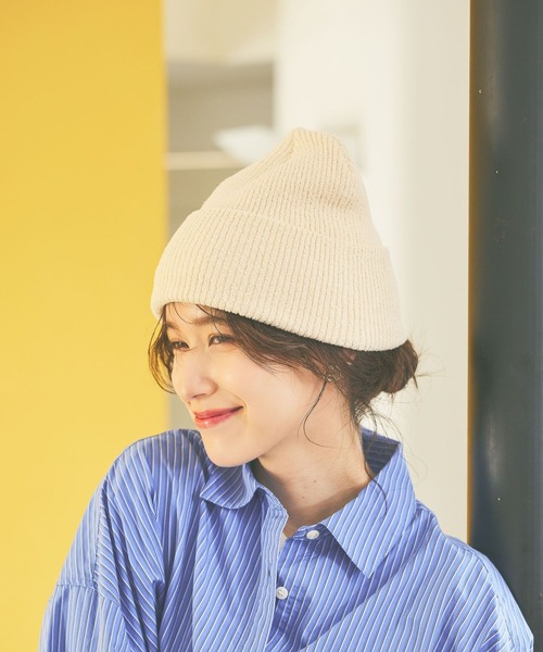 studio CLIP(スタディオクリップ)の「ループヤーンリブワッチ(ニットキャップ/ビーニー・レディース・ブラック/ナチュラル/グリーン/オレンジ・FREE)」の10枚目の写真