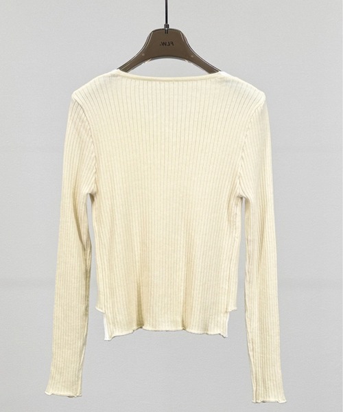 FOLLOWIN(フォロウィン)の「3color/レイヤード風配色リブカーディガン(カーディガン/ボレロ・レディース・ブラック/アイボリー/グレー・FREE)」の6枚目の写真