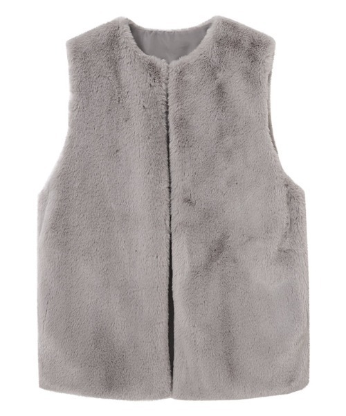 Pierrot（ピエロ）の「フェイクファージレ（ベスト・レディース・モカ/アイボリー・M）」の19枚目の写真