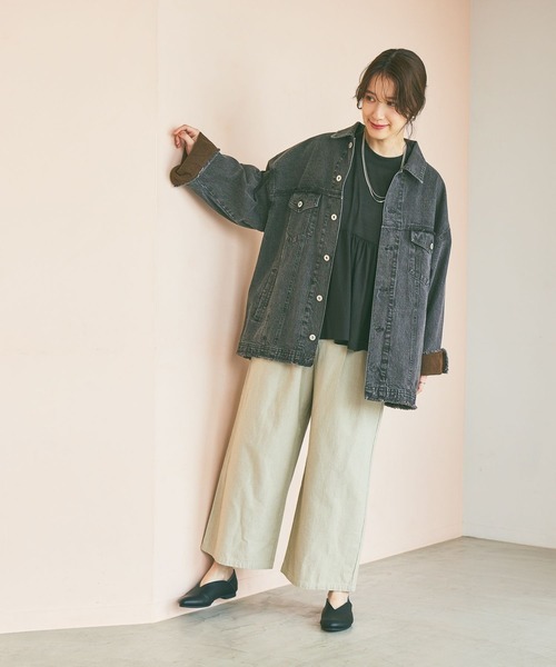 studio CLIP（スタディオクリップ）の「ルーズデニムジャケット（デニムジャケット・レディース・ブルー/ブラック・FREE）」の7枚目の写真