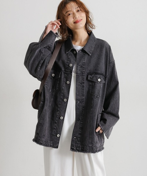 studio CLIP（スタディオクリップ）の「ルーズデニムジャケット（デニムジャケット・レディース・ブルー/ブラック・FREE）」の8枚目の写真