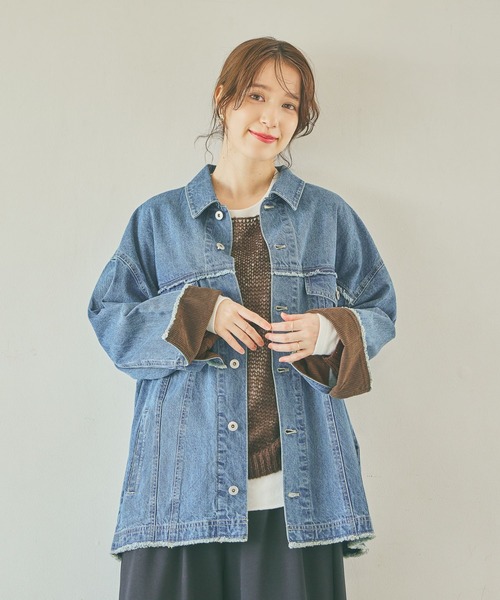 studio CLIP（スタディオクリップ）の「ルーズデニムジャケット（デニムジャケット・レディース・ブルー/ブラック・FREE）」の15枚目の写真