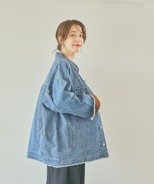 studio CLIP（スタディオクリップ）の「ルーズデニムジャケット（デニムジャケット・レディース・ブルー/ブラック・FREE）」の17枚目の写真