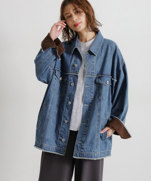 セール】ルーズデニムジャケット（デニムジャケット）｜studio CLIP