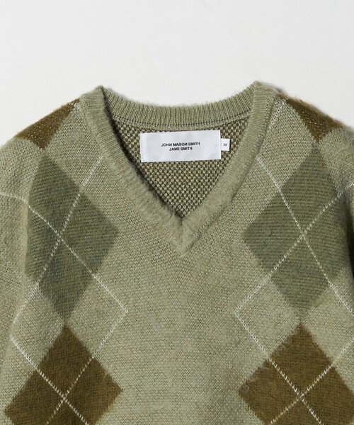JANE SMITH / JOHN SMITH(ジェーンスミスジョンスミス)の「<JANE SMITH>アーガイル Vネック ニット(ニット/セーター・レディース・ケリーグリーン・38)」の3枚目の写真