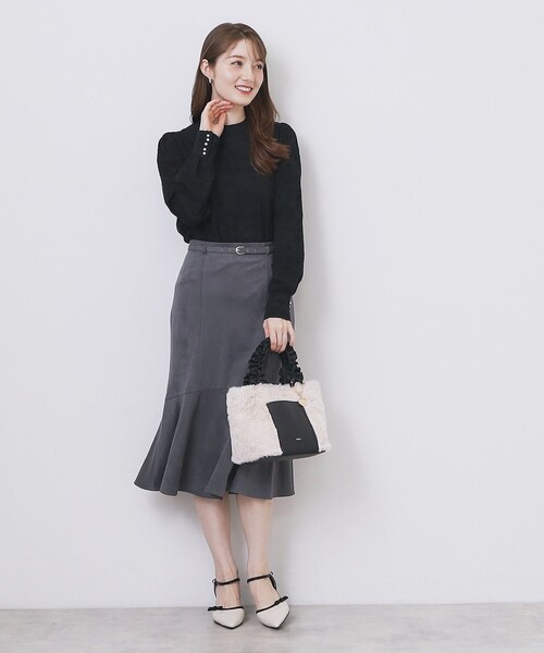 index（インデックス）の「フラワージャカードパフスリーブトップス【洗濯機OK】（Tシャツ/カットソー・レディース・オフホワイト/ブラック/ピンク系・40/38/36/42）」の15枚目の写真