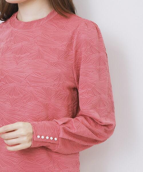 index（インデックス）の「フラワージャカードパフスリーブトップス【洗濯機OK】（Tシャツ/カットソー・レディース・オフホワイト/ブラック/ピンク系・40/38/36/42）」の21枚目の写真