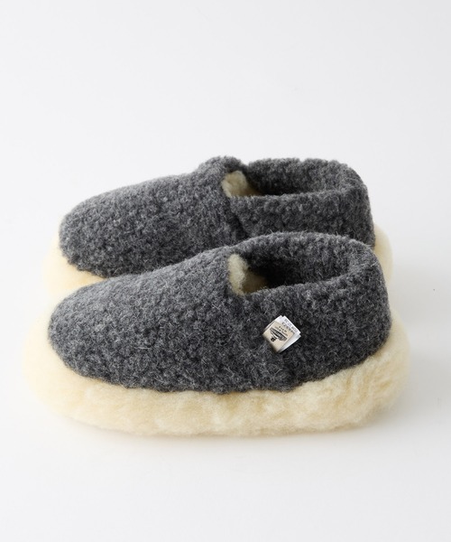 COLD BREAKER（コールドブレーカー）の「【AMERIA ANDERSON】【COLD BREAKER】Siberian Slipper / ウール バイカラーボリュームボアルームシューズ（ルームシューズ/スリッパ・レディース・チャコールグレー/キャメル/ライトグレー・37/38）」の8枚目の写真