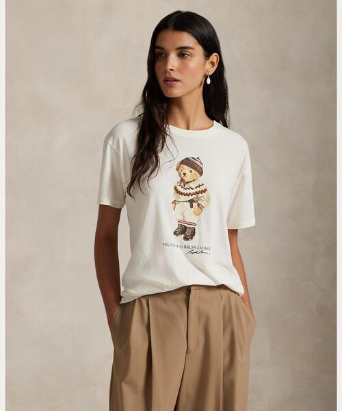 POLO RALPH LAUREN(ポロ ラルフ ローレン)の「Polo ベア コットン ジャージー Tシャツ(Tシャツ/カットソー・レディース・ホワイト・L/M/S/XL/XS)」の1枚目の写真