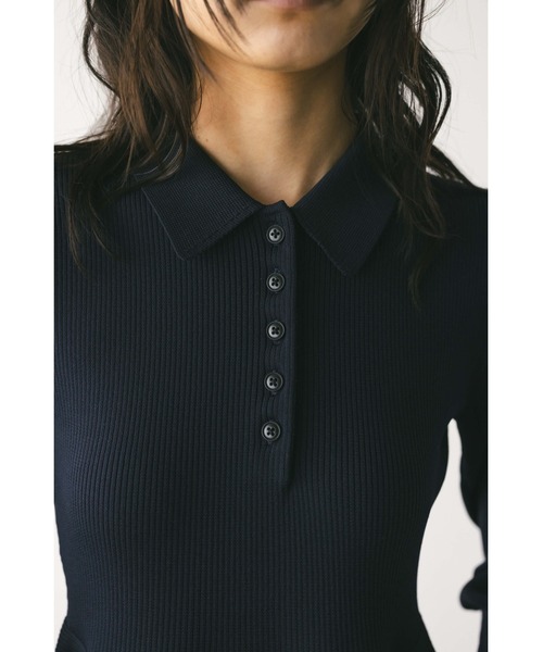 STYLEMIXER（スタイルミキサー）の「【ベストセラー】フォルムポロニットワンピース（ワンピース・レディース・ネイビー/キャメル/ライトベージュ・SMALL/MEDIUM）」の15枚目の写真