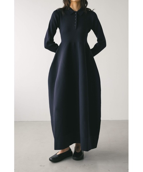 ベストセラー】フォルムポロニットワンピース（ワンピース