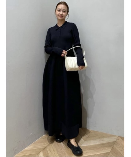 ベストセラー】フォルムポロニットワンピース（ワンピース
