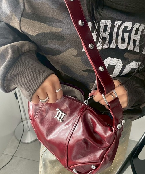 WEGO(ウィゴー)の「WEGO/メタルパーツハーフムーンバッグ(ハンドバッグ・レディース・シルバー/オフホワイト/ワイン/ブラック・FREE)」の16枚目の写真