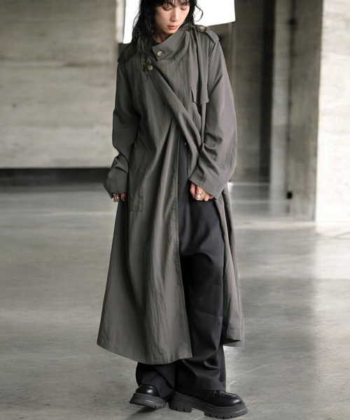 antiqua(アンティカ)の「トレンチトッパーコート(トレンチコート・レディース・グレイッシュベージュ/ダークグレー/アッシュグレー・ONESIZE)」の1枚目の写真