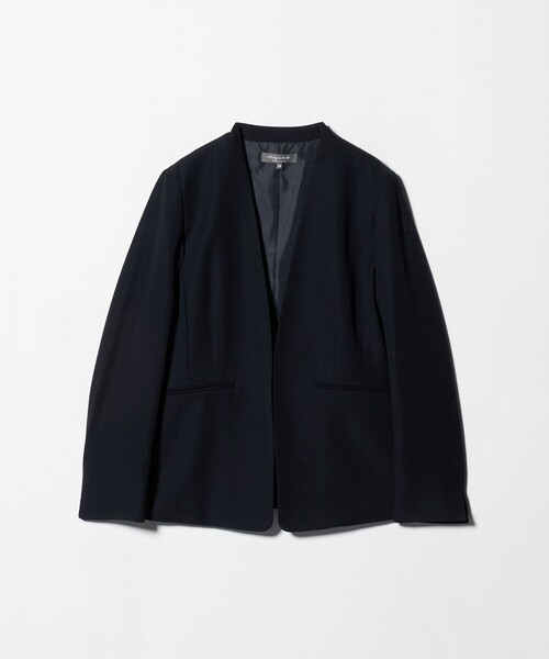 A DAY IN THE LIFE UNITED ARROWS(アデイインザライフユナイテッドアローズ)の「ダブルクロス Vネックジャケット ‐セットアップ対応・ウォッシャブル(Tシャツ/カットソー・レディース・ブラック/その他7/ネイビー/ダークグレー/モカ・40/38/36)」の4枚目の写真
