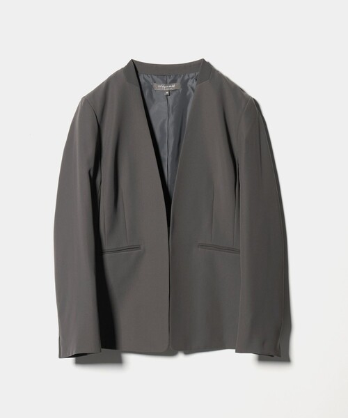 A DAY IN THE LIFE UNITED ARROWS(アデイインザライフユナイテッドアローズ)の「ダブルクロス Vネックジャケット ‐セットアップ対応・ウォッシャブル(Tシャツ/カットソー・レディース・ブラック/その他7/ネイビー/ダークグレー/モカ・40/38/36)」の5枚目の写真