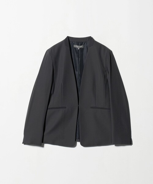 A DAY IN THE LIFE UNITED ARROWS(アデイインザライフユナイテッドアローズ)の「ダブルクロス Vネックジャケット ‐セットアップ対応・ウォッシャブル(Tシャツ/カットソー・レディース・ブラック/その他7/ネイビー/ダークグレー/モカ・40/38/36)」の2枚目の写真