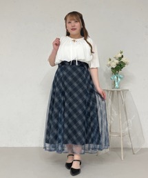 Louiosy（ルオシー）の「【Louiosy】【大きいサイズ】チュールレイヤードマーメイドスカート（スカート）」
