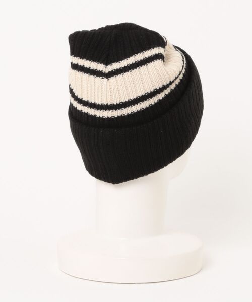 '47（フォーティーセブン）の「【'47】47 CUFF KNIT Harbor Stripe  [SSL]（ニットキャップ/ビーニー・メンズ・ブラック/ロイヤルブルー・F）」の3枚目の写真