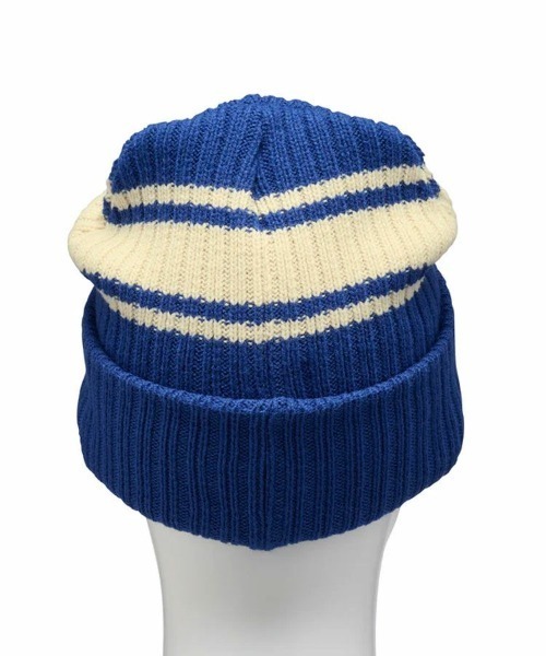 '47（フォーティーセブン）の「【'47】47 CUFF KNIT Harbor Stripe  [SSL]（ニットキャップ/ビーニー・メンズ・ブラック/ロイヤルブルー・F）」の4枚目の写真