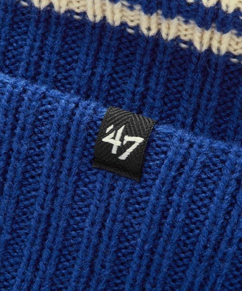 '47（フォーティーセブン）の「【'47】47 CUFF KNIT Harbor Stripe  [SSL]（ニットキャップ/ビーニー・メンズ・ブラック/ロイヤルブルー・F）」の6枚目の写真