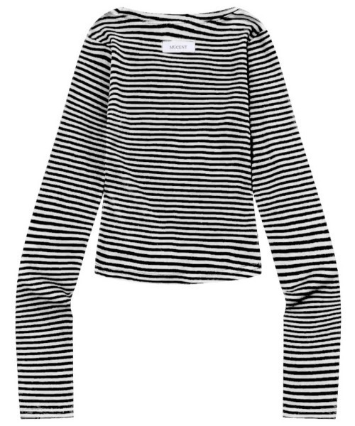 MUCENT（ムセント）の「A'GEM/9 × .kom 『MUCENT/ムーセント』 EMMA V-NECK STRIPE LONG SLEEVE T/Vネックボーダー長袖カットソー（Tシャツ/カットソー・レディース・チャコールグレー/ホワイト×ブラック・FREE）」の15枚目の写真