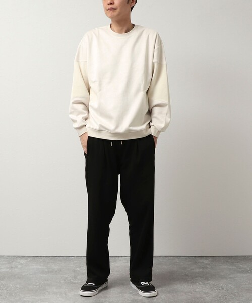 NOLLEY'S LIGHT（ノーリーズライト）の「スエードポンチ×コール切替 クルーネックプルオ－バー（Tシャツ/カットソー・メンズ・キナリ/ブラック・L/M）」の16枚目の写真